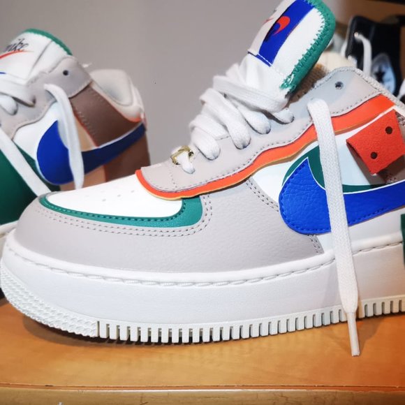 Nike Women’s Air Force 1 Shadow Sail / Signal Blue - Green Noise - Picture 3 of 5